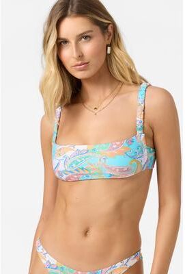 O'Neill s Presley Paisley Bundoran Bralette Bikini Top, Size Medium, Elastane/Polyamide