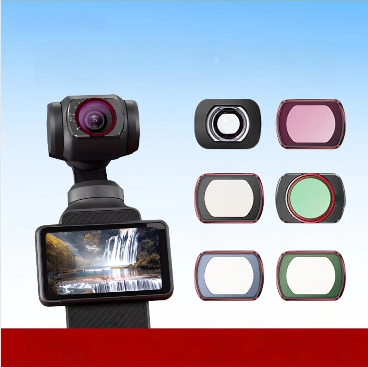 INF Filtre à densité neutre variable (VND) compatible avec DJI Pocket 3 - Verre optique 2-5 stops, Noir