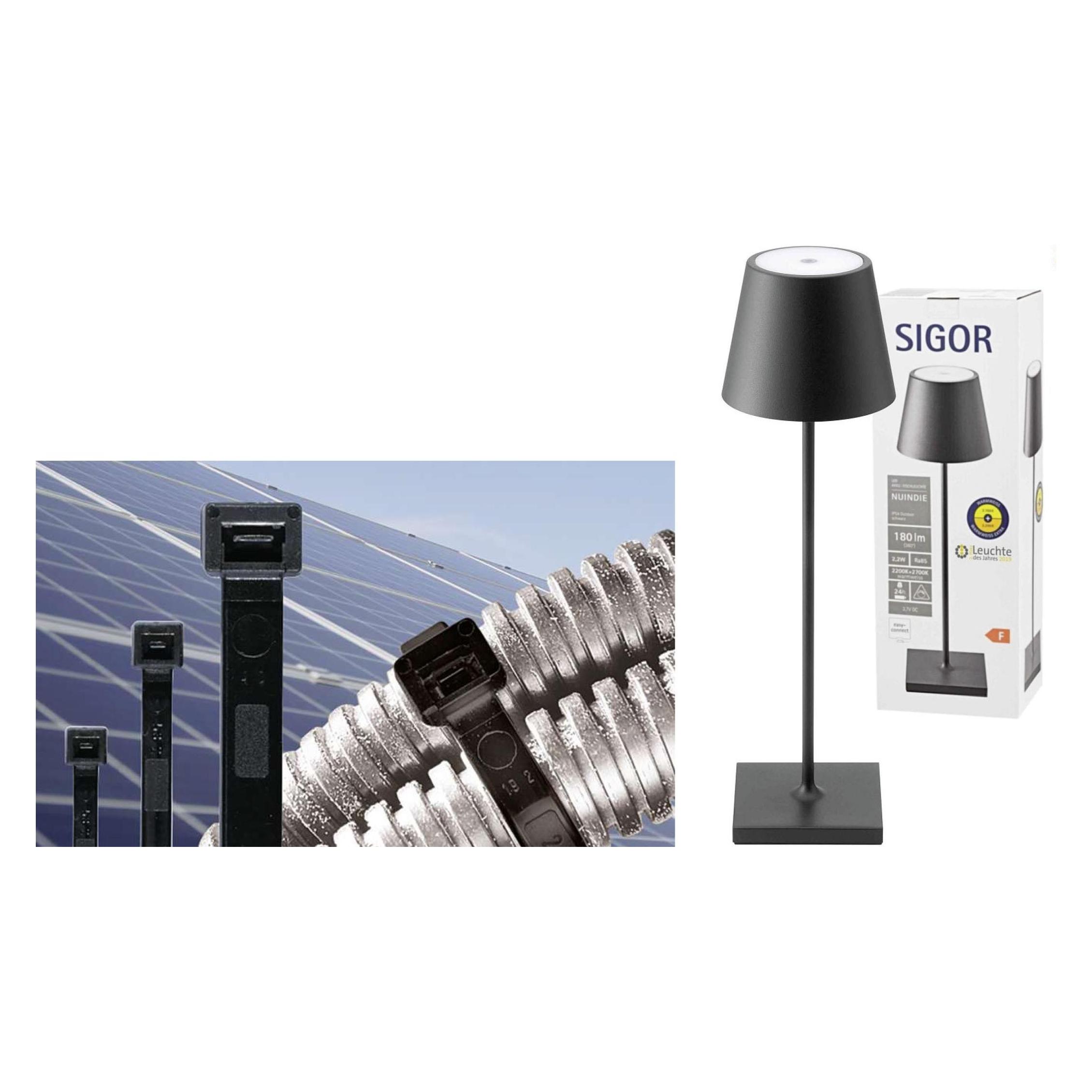 Cimco 181799 Kabelbinderset PV Sigor (280 mm, 1000 Stk.) (181799)