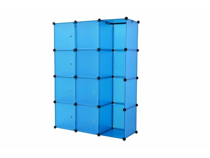 Kleiderschrank Steckregal blau 12 Boxen