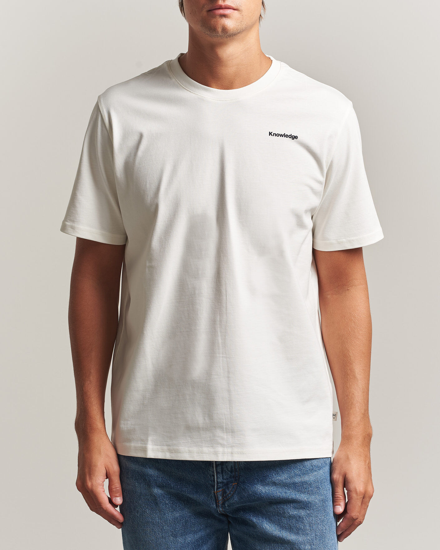 KnowledgeCotton Apparel Back Print T-Shirt Egret men XXL Hvid
