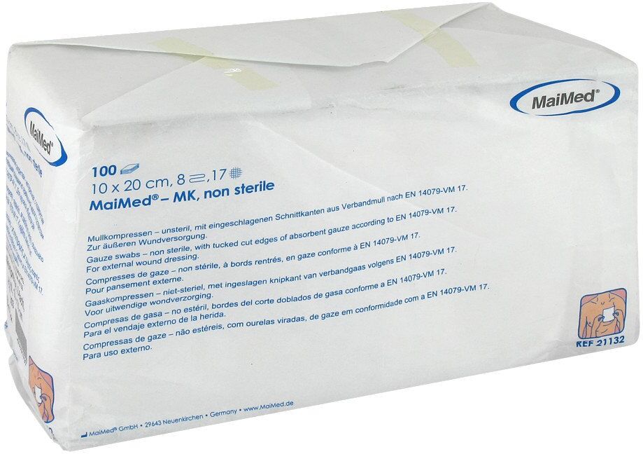 Mullkompressen 10x20 cm unsteril 8fach 100stk