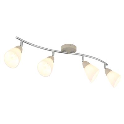NOWA Deckenstrahler "PAULA", weiß (sandfarben matt, opalglas), 4, H: 21cm, 1 Stk., Leuchten, 4 bewegliche Strahlerköpfe, Lampenschirme aus Glas, Deckenstrahler