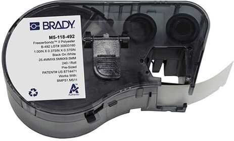Brady M5-118-492 FreezerBondz etiquetas de poliéster preto sobre branco 25,4 mm x 9,53 mm
