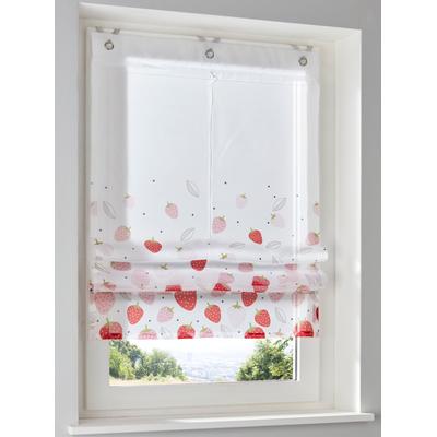 Raffrollo HEINE HOME Gr. 3, weiß, rot, B:80cm H:140cm, Raffrollos
