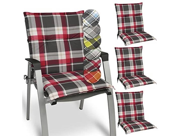 Beautissu Matelas Coussin pour Chaise Fauteuil de Jardin terrasse - Set 100x50x6cm Bordeaux dossier bas résistant extérieur galette banc Sunny RK