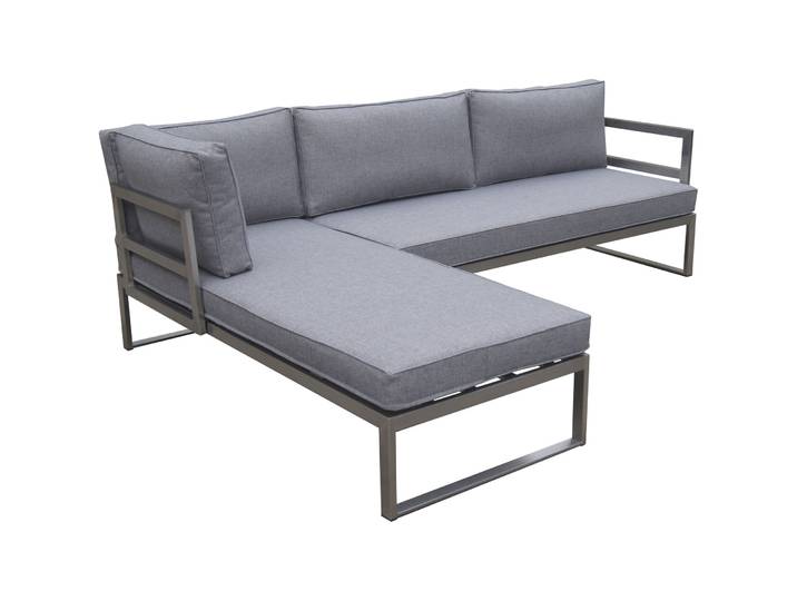 Gartenlounge-Set klein - Farbe: grau - Material: Edelstahl - 50