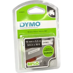 Dymo Label Band D1 16960 (S0718070) schwarz auf weiß  19mm x 5,5m  Polyester permanent