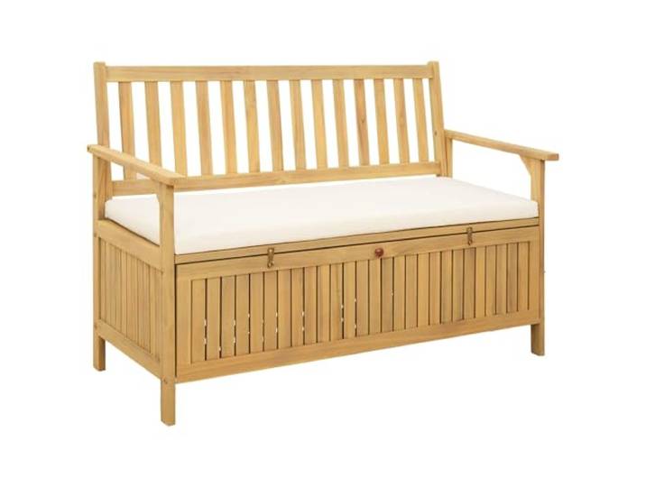 Garten-Aufbewahrungsbank 2-Sitzer 120x63x84 cm Rechteckig mit Stauraum Wetterbeständige Materialien, praktischer Stauraum unter der Sitzfläche, ergonomische Rückenlehne, modernes Design,