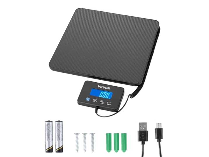 VEVOR Balance Postale Numérique 200 kg Pèse-colis Double Précision 0-20 kg (10 g) et 20-200 kg (100 g)\, avec Fonction de Maintien Tare\, Écran LCD\, Balance d'Expédition Portable pour Bagages et Colis