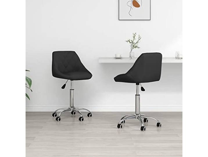 WHOPBXGAD küchenstühle,esszimmerstuhl,küchenstühle 4 Set,Esszimmerstühle 2 STK. Drehbar Schwarz Kunstlederesszimmer stühle,esstisch stühle,esszimmerstühle,