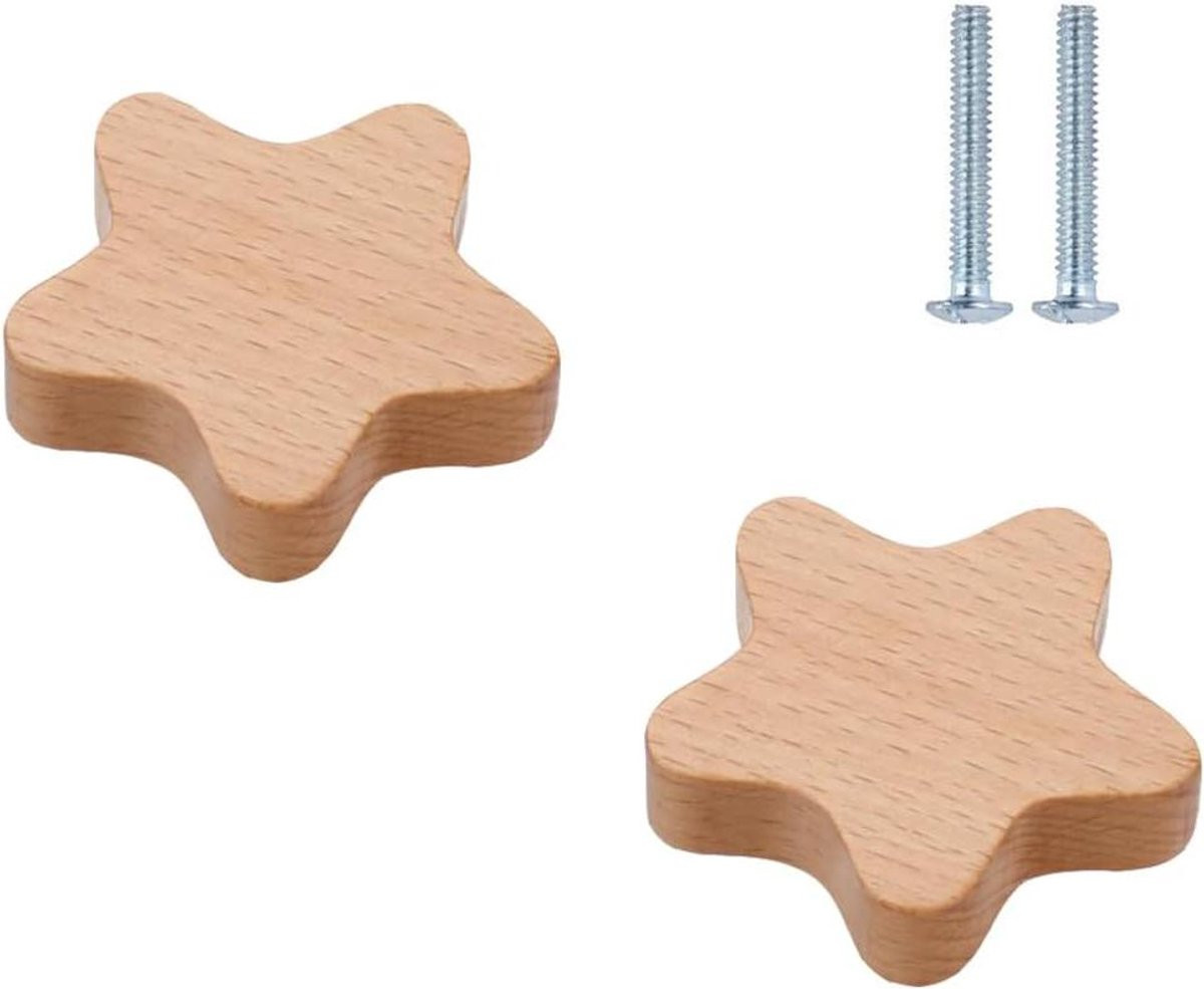 Set van 2 houten meubelknoppen met dierlijke vormen voor het decoreren van je kast