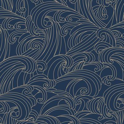 "Veer Decor Big Wave Wallpaper - Roll 20.86""x33ft"