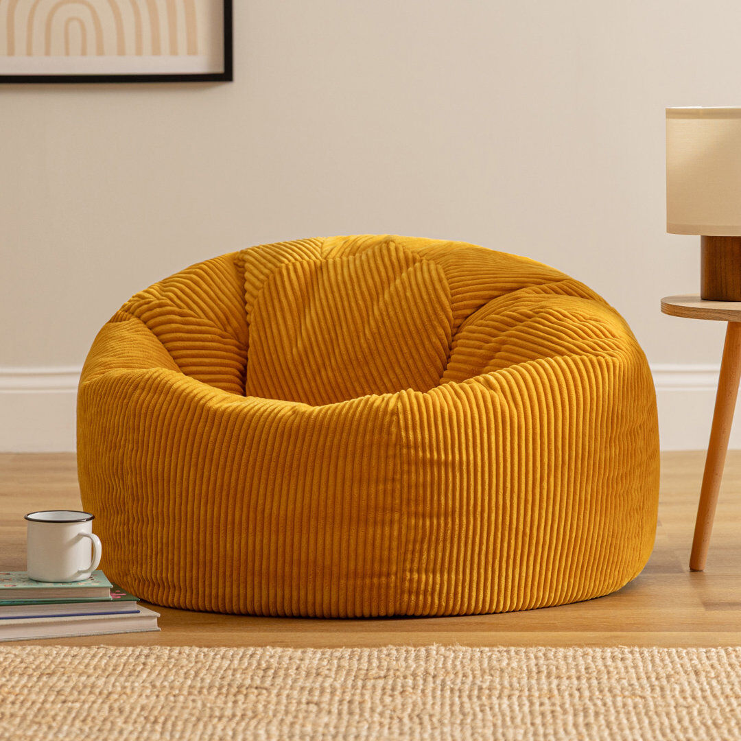 icon Kingston Beanbag Corduroy Navy Blue Ochre Yellow Medium;Large