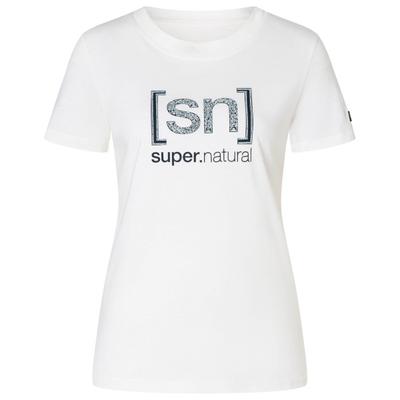 super.natural - Women's Logo SN Bandana Bio Cotton Tee - Merinoshirt Gr L weiß
