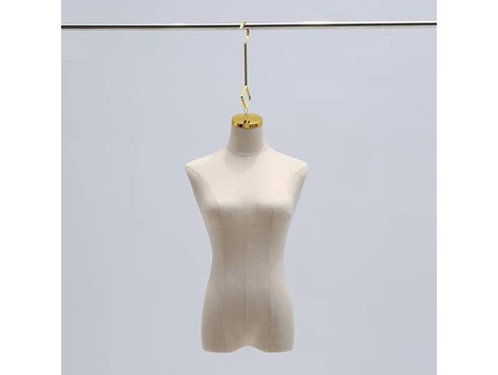 Schaufensterpuppe Schneiderpuppe Weiblich Geformte Weiße Form Mit Haken, Hängende Schaufensterpuppe Körper Leinen Stoffabdeckung Für Einzelhandel Boutique Shop Schneiderin, Dummy Torso Colthing Kleid