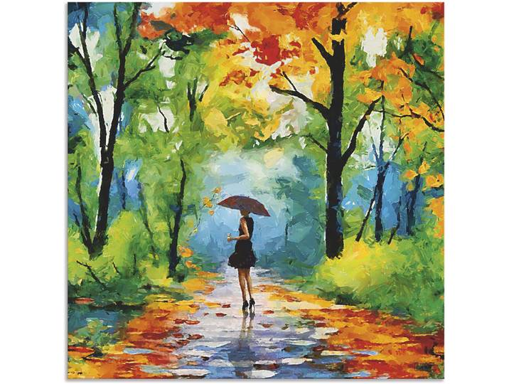Wandbild ARTLAND Herbstlicher Spaziergang im Park , bunt (farbe bild(er): bunt), B:40cm H:40cm, Bilder, Wandbild, als Alubild, Leinwandbild, Poster in verschied. Grössen