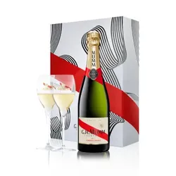 Champagner Mumm Cordon Rouge - Geschenk-Set 2 Champagnergläser