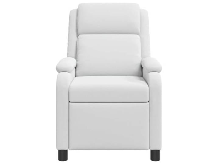 Sessel Recliner Weiß Stoff mit Einstellwinkel 115-160 Grad Metall, Ingenieurholz, Schaumstoff, Faser, Polyesterbezug, pflegeleicht, moderner Stil