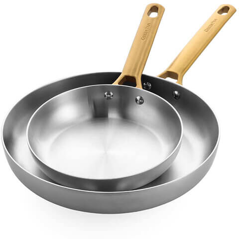GreenPan Padova Reserve 2 Piece Uncoated Frypan Set Stainless Steel