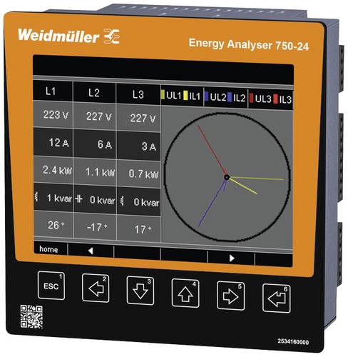 Weidmüller ENERGY ANALYSER 750-24 Digitales Einbaumessgerät
