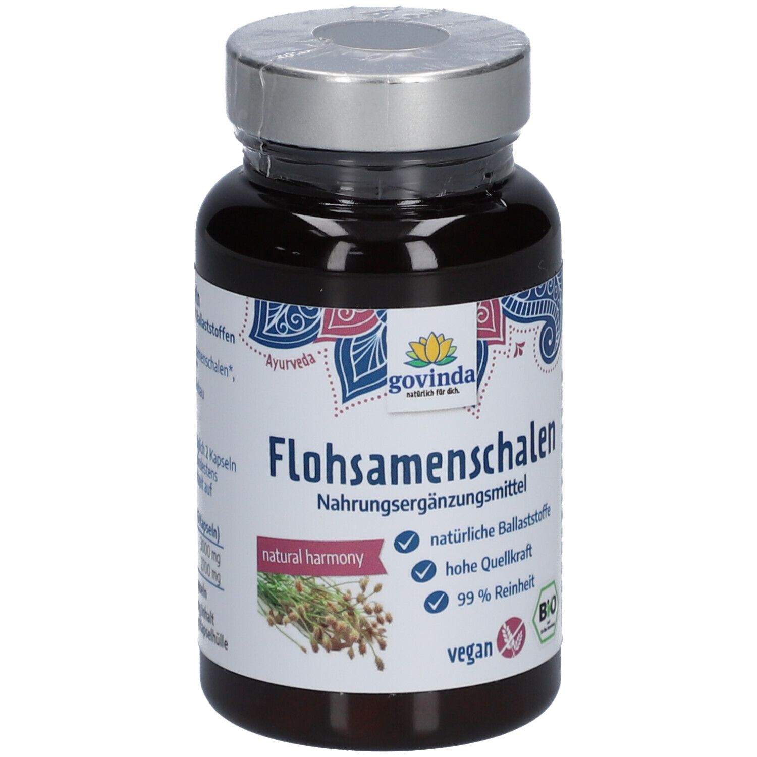 Govinda Flohsamenschalen Kapseln BIO 53,6 g
