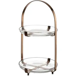 Leonardo 2-stöckige Etagere Cucina 33 cm Glas Gold Kupfer