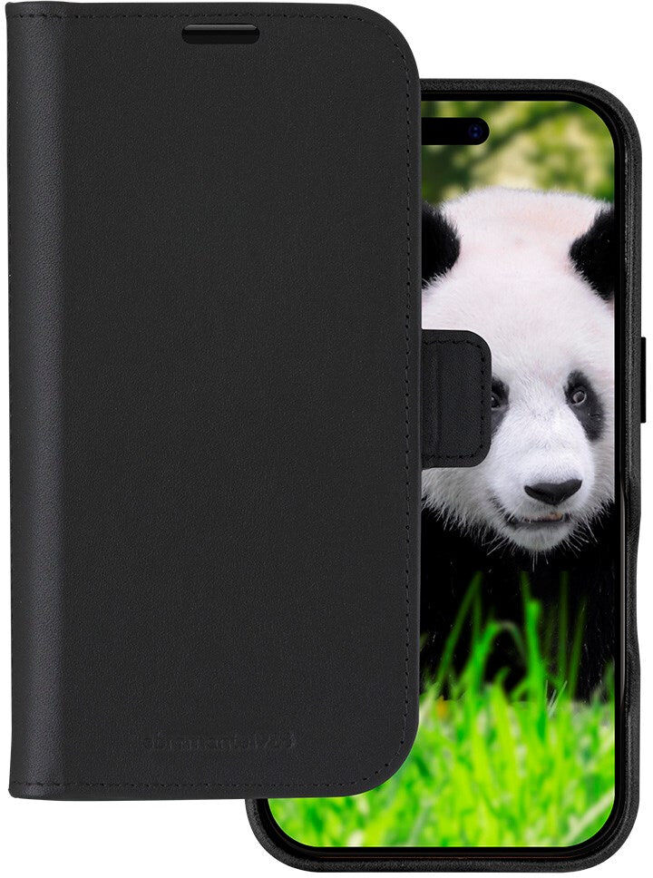 iPhone 16 dbramante1928 Lynge Ægte Læder Magnet Flip Cover - MagSafe Kompatibel - Black