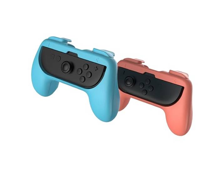 Subsonic - Set van 2 controllers grips voor JoyCon Nintendo Switch en Nintendo Switch 2 - Blauw en rood
