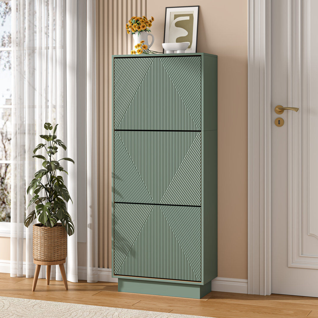 Latitude Run 12 Pair Flip Down Shoe Storage Green 12