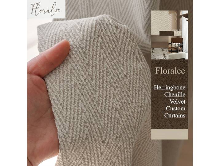 Rideaux occultants en velours Chenille à chevrons, épais, légers, de luxe, Style nordique, personnalisables, pour salon et chambre à coucher