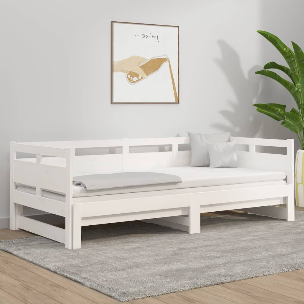 Ophelia & Co. Alviso Solid Wood Daybed with Trundle Bed White 80 x 200cm