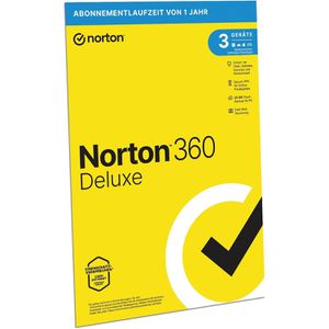 Norton Antivirenprogramm 360 Deluxe, 3 Geräte, 1 Jahreslizenz, 4 Anwendungsbereiche