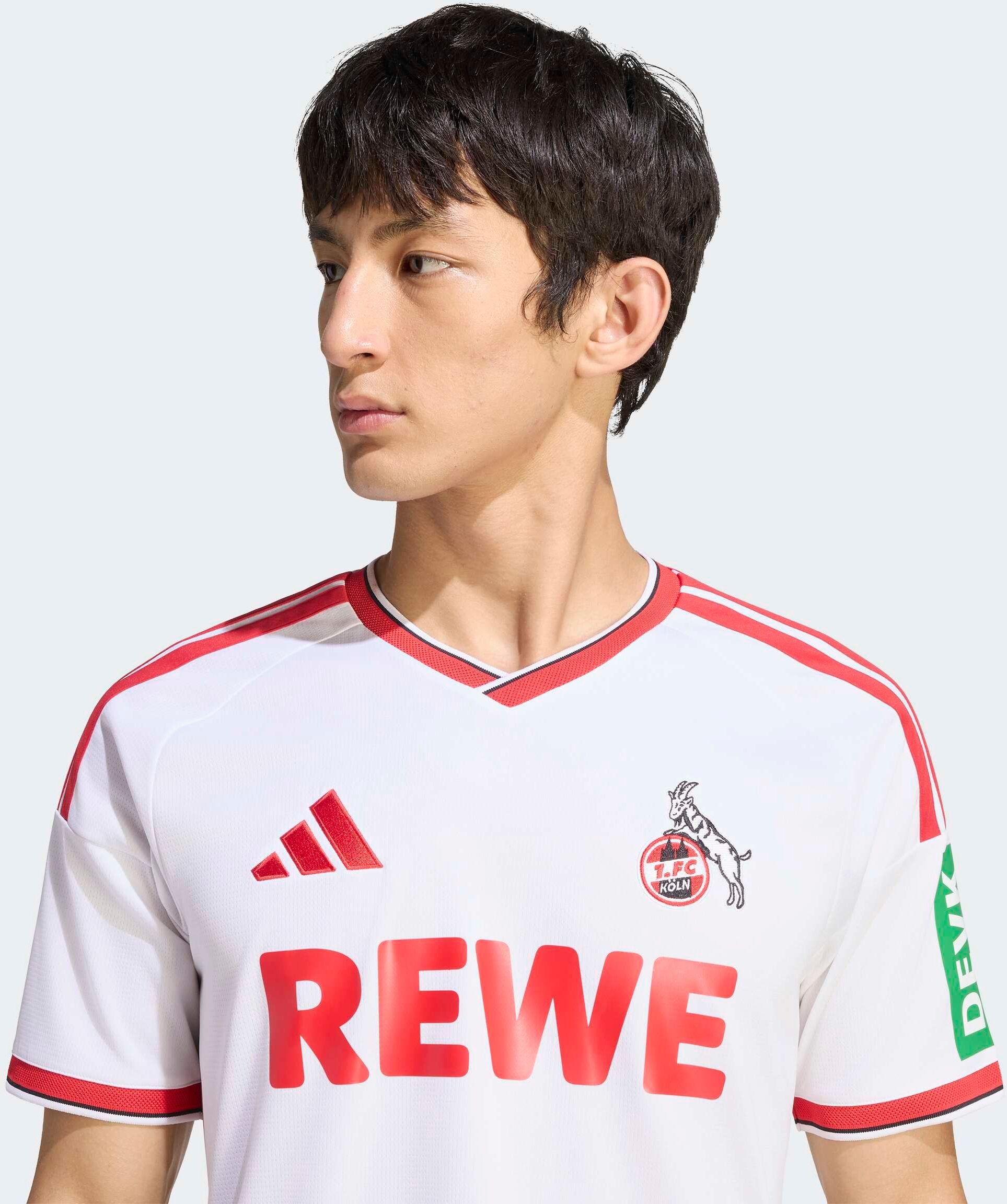 Fussballtrikot ADIDAS PERFORMANCE "1. FC KÖLN 26/27 HEIMTRIKOT", Herren, Gr. S, weiß, Obermaterial: 100% Polyester, V-Ausschnitt, Trikots Fussballtrikot, mit Climacool-Technologie, mit V-Ausschnitt, mit Thermodruck-Detail weiß S