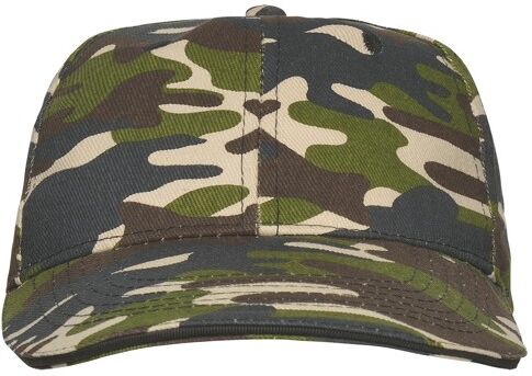 Casquette 6 pans personnalisable en coton 260 g/m² Panel UNIQUE CAMOUFLAGE FORÊT