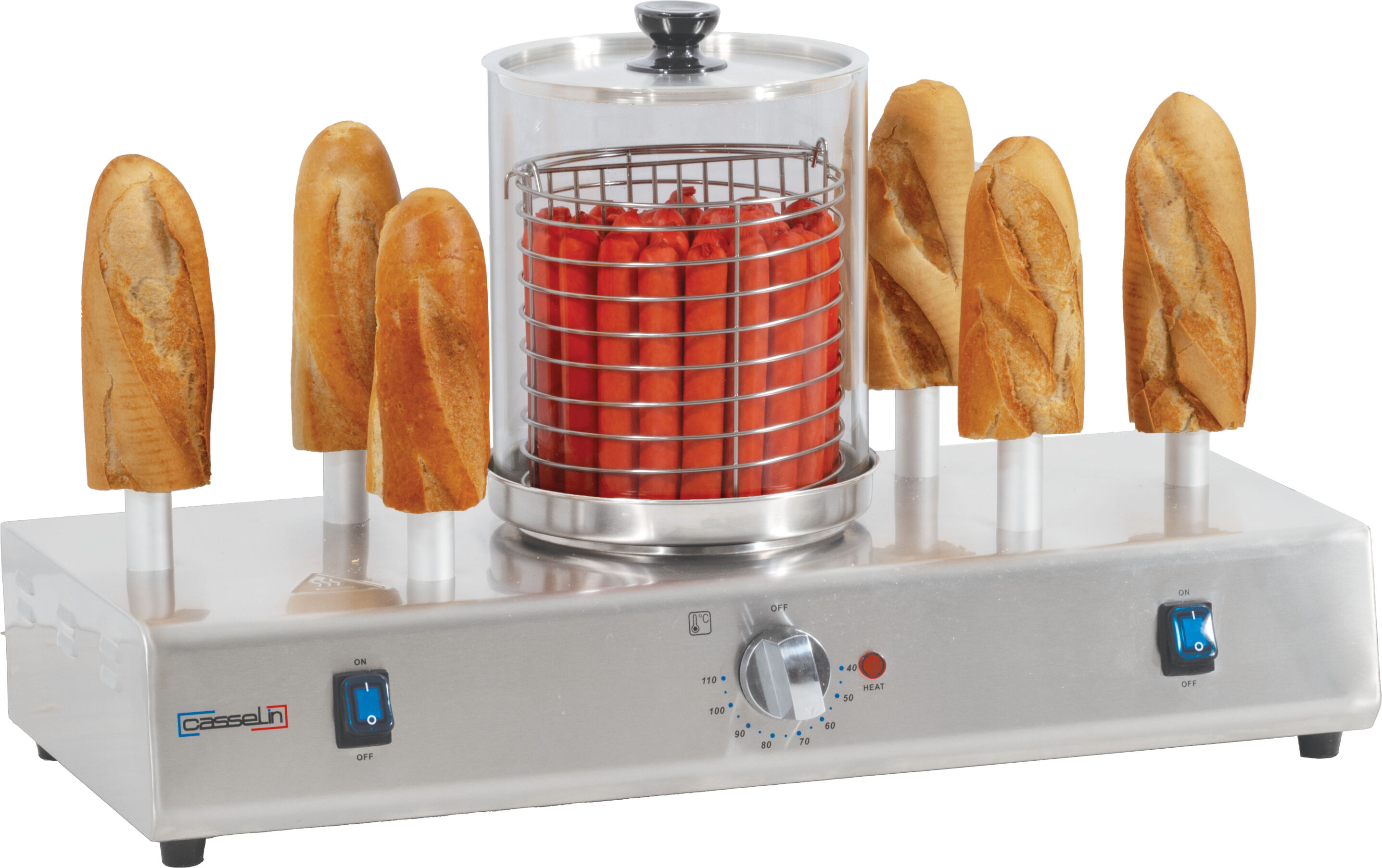 Casselin Macchina per Hot Dog 6 Punzoni Riscaldanti