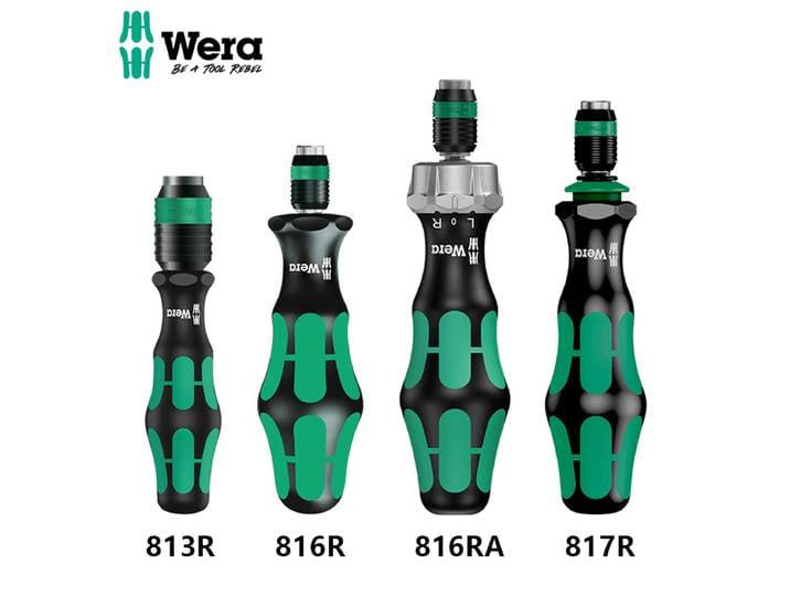 Porte-embouts WERA avec mandrin à dégagement rapide, tournevis à cliquet, poignée de tournevis hexagonale autobloquante 813R 816R 816RA 817R