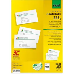 Sigel, Kopierpapier, Visitenkarten 3C (A4, 1000 Blätter, 225 g/m2)