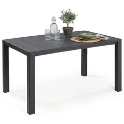 Dmora Listowel - Gartentisch, 147x90x75h cm Anthrazit, 6 Plätze