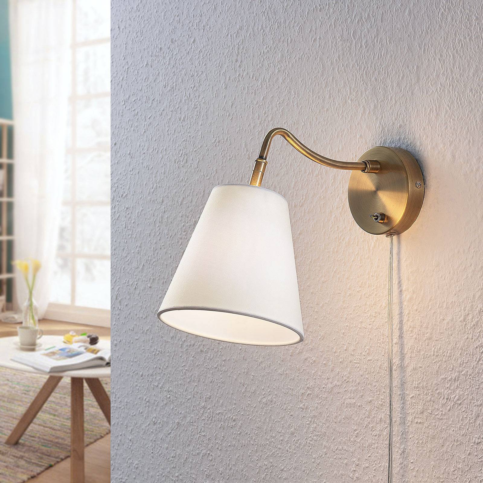 Wall Light Ethan Lindby, Brass / gold, Living / Dining Room, Antique, Wall Light