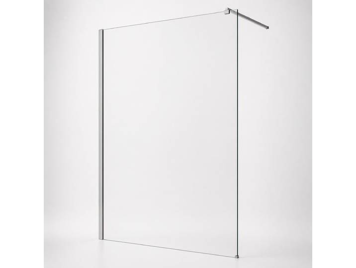 Walk-in-Dusche WELLTIME Tropea , grau (chromfarben), B:100cm H:195cm, Duschwände, Walk-in-Dusche, 8mm ESG und Antikalkversiegelung, Extra Dick, Extra Hoch
