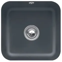 Villeroy und Boch Unterbauspüle 670302i4 mit Ablaufgarnitur, Exzenterbetätigung, Befestigungssatz, Graphit