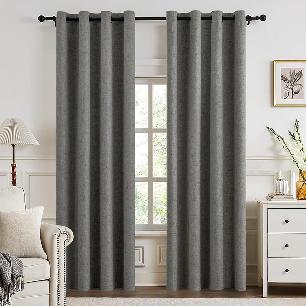 Unyqoos Stijlvolle Thermische Verduisteringsgordijnen Set met Linnenlook voor Optimaal Comfort en Privacy