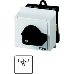Eaton 048340 Umschalter, T0, 20 A, Verteilereinbau, 2 Baueinheit(en), Kontakte: 4, 45 °, tastend, mit 0-Stellung, mit 2-seitigem Rückzug nach 0