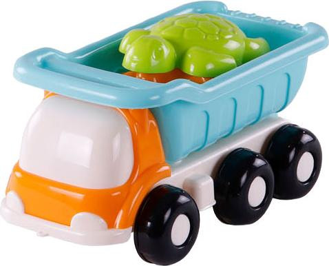 Cavallino Beach kiepwagen met 4 zandvormen, blauw
