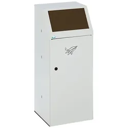 PROREGAL Robuster Wertstoffsammler mit Fronttür & Klemmring | HxBxT 105x40x40,5cm | Verzinkter Stahl | Braun | Mülleimer Abfalleimer Müllkorb