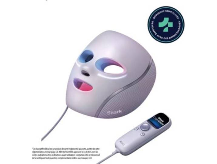 Shark - Masque Led Cryoglow Avec Rafraîchissement Du Contour Des Yeux Lilas