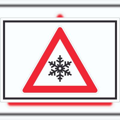 HB-Druck Achtung Frost Schnee Eis Symbol Aufkleber A4 (210x297mm)