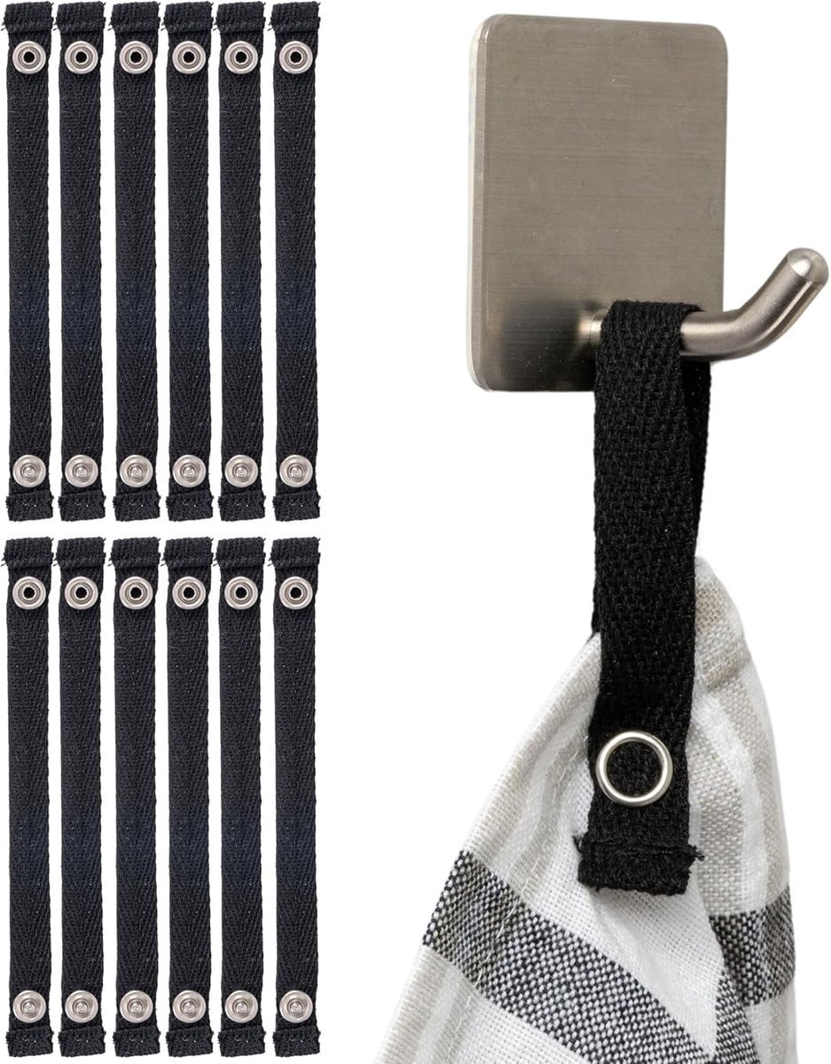 Ophanglus Textiel Lus Zwart 150 x 12 mm voor Keuken Ordenen