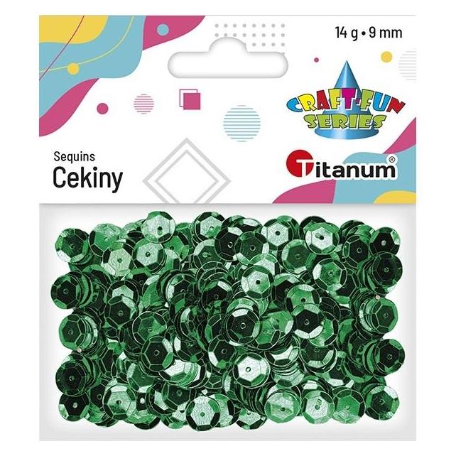 Titanum Runde Pailletten 9 mm, Metallic-Grün, 14 g (47592352)